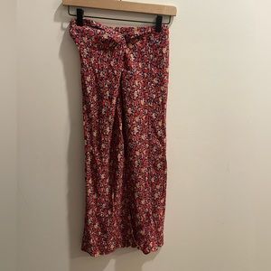 Multi Color Floral Midi w Slit S